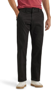 Lee Men's Extreme Motion Flat Front Regular Straight Pant - Black