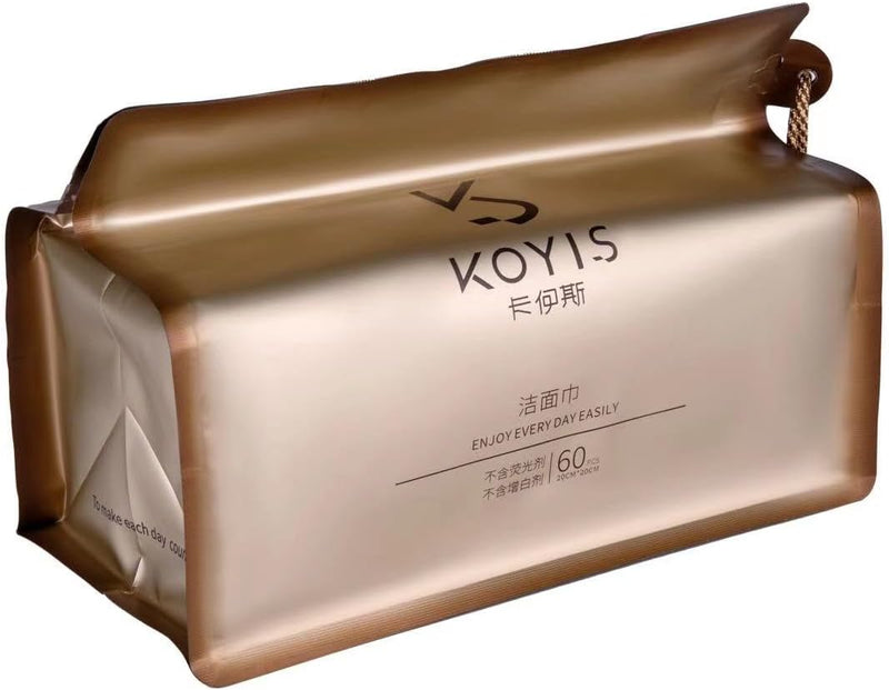 KOYIS Disposable Face Towels, Plant long fiber cleansing face towel for sensitive skin, Lint- free Facial Towels for Cleansing, Skincare and Makeup Remover, Dry Wipes (2 Pack)