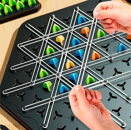Chain Triangle Chess Game- Family Fun Night Chess Set,Strategy Board Game for Kids & Adults, 2-4 Players, Interactive Brain Teaser,Puzzle Games,Birthday Gift for Age 3-12 Years Old Boys Girls