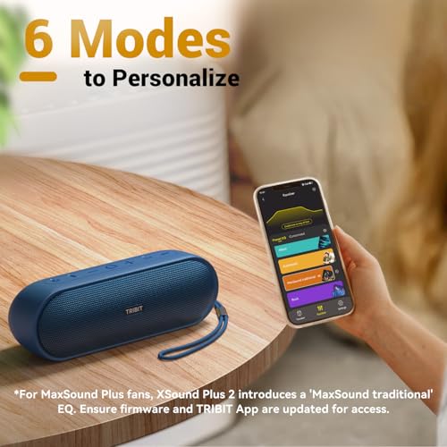 Tribit XSound Plus2 30W 5.3 Bluetooth Wireless Speakers,Powerful Louder Stereo Sound with Bass-enhanced XBass Function,24H Playtime,IPX7 Waterproof,Built in Mic,150ft BT Range for Home/Outdoor (Blue)