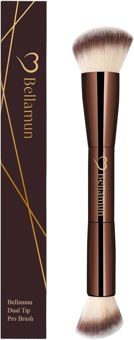 Bellamun Professional Makeup Brushes | Vegan & Cruelty-Free | High-Performance Tools for Foundation, Blush, Bronzer, Contour, Concealer & Powder Application (Dual Tip Pro Makeup Brush)
