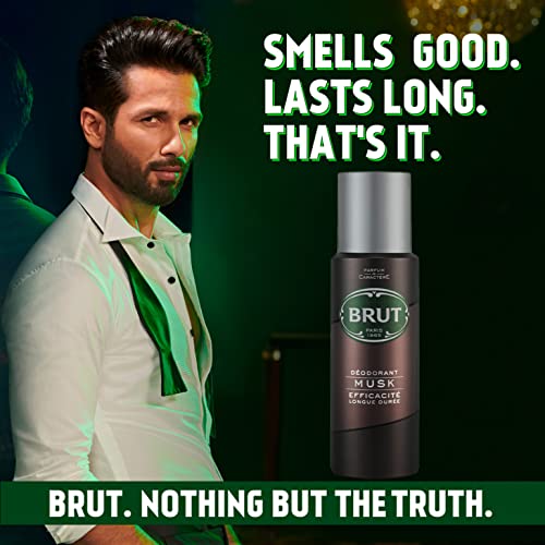 Brut MUSK Long Lasting Fresh Active Odour Protection Signature Scented Body Deodorant Spray for Men - 200 ML