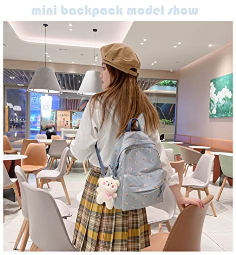 ZFOFLIK Small Flower school bag for Teen Girls Kawaii Floral Backpack for Girls Women Student Aesthetic Cute Mini Bookbag