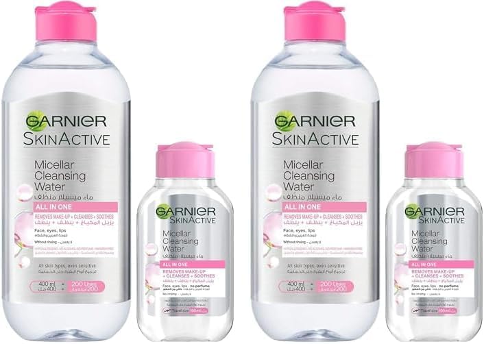 Skin Active Micellar Water Classic 400ml - Makeup Remover - 400 ml (Pack of 2) Classic (400 ml + 100 ml)