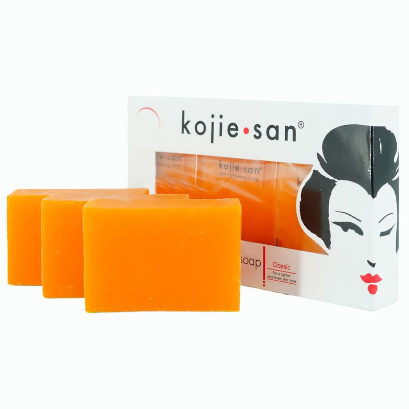 Kojie San Skin Brightening Soap - The Original Kojic Acid Soap with Brightening and Moisturizing Properties, Even Skin Tone and Reduce Appearance of Hyperpigmentation (65 grams, 3 Bars Per Pack)