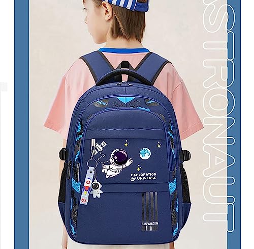 School Bag for Boys, Astronaut Backpack for Boys Teens, Large Capacity School Bags Bookbag for Kids Elementary Middle