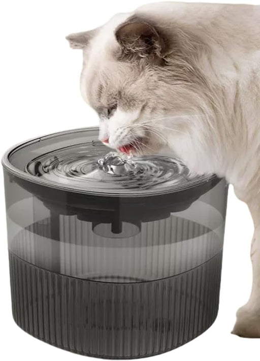 Cat Water Fountain For Drinking: 2L Automatic Dog Bowl Indoor - Electric Pet Running Water Dispenser - Small Animal Water Tank Super Silent - Kitten Waterfall Fountain Supplies - Grey - 2L grey