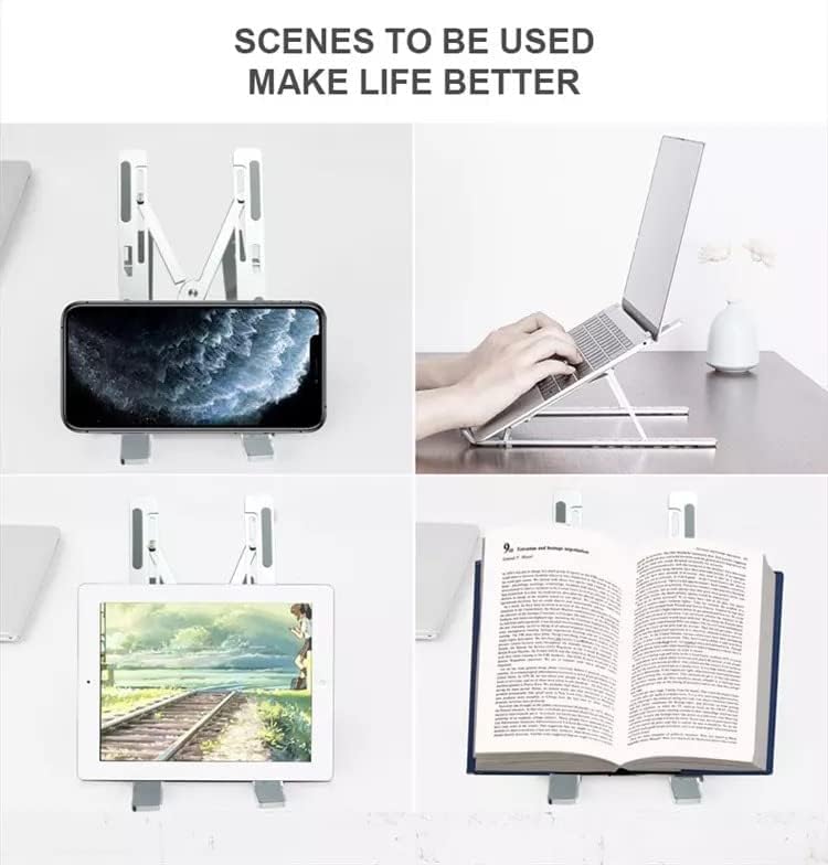 Adjustable Laptop Stand, Portable Aluminium Laptop Riser Laptop Holder for Desk, Foldable Ventilated Cooling Computer Support Stand for Apple MacBook Pro/Air, HP, Sony, Dell, Notebook Stand and more.