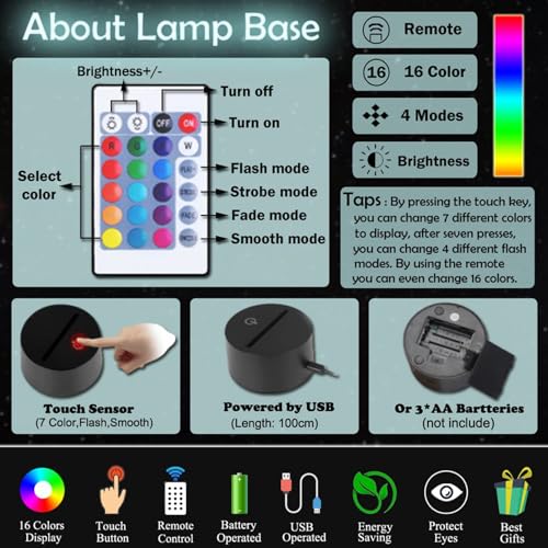 Football Soccer Player Figurine Lamp, 16 Colors Changing with Remote Control Soccer Room Decor Night Light, Sports Gifts for Messi Fan Boys Men Birthday althiqahkey