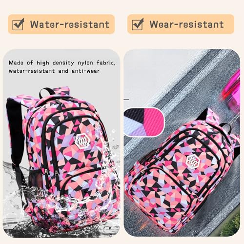 Geometric Print Girls Boys Backpacks for Kids Primary School Bags