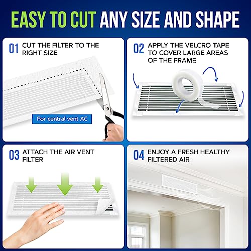 NEOBLOOM AC Filter Electrostatic Air Filter Sheet for Healthy Anti Allergy Anti Dust Airflow for Split AC & Central Air Condtioner Vent Air Filter for Clean Air Replacement 60X300CM + Adhesive Tape