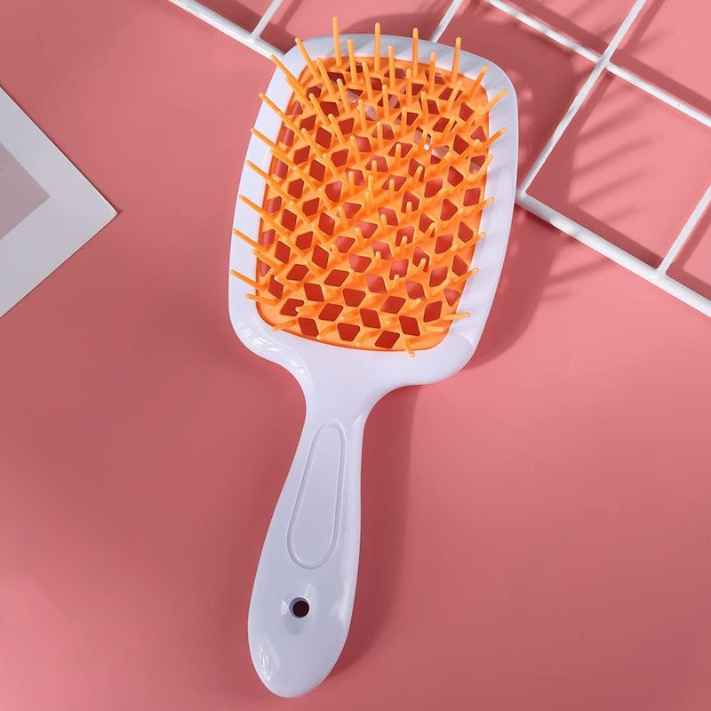 ALANX Detangler Hairbrush ï¼ŒMassage Curl Combï¼ŒDetangling Hair Brush for Women, Girls and Kids for Wet, Dryï¼ŒFine, Curly, Thick and Long Hair (WHITE/YELLOW)