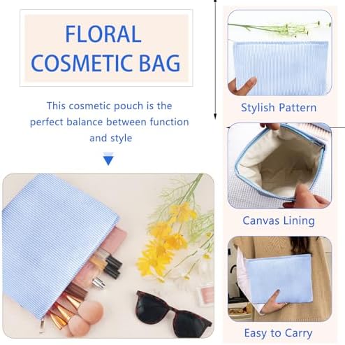 ZLFSRQ 3Pcs Checkered Makeup Bag for Women Large Cosmetic Bag Set Travel Toiletry Bag Makeup Pouch Bag for Purse Pink Zipper Storage Bag Organizer Cute Small Aesthetic Girls Car Essentials Bag