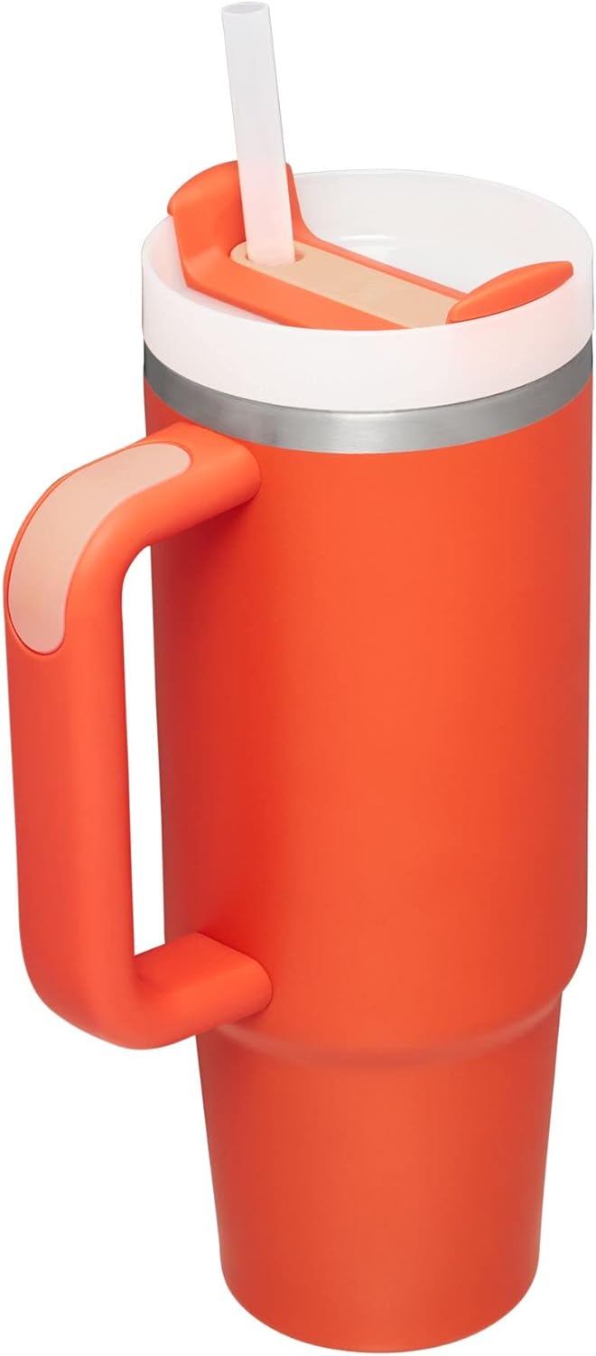 Stanley Quencher H2.0 FlowState Stainless Steel Vacuum Insulated Tumbler with Lid and Straw for Water, Iced Tea or Coffee, Smoothie and More, Tigerlily, 30 oz
