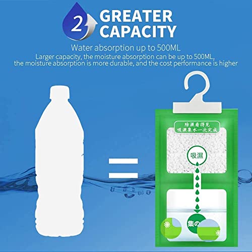 Seemo Moisture Absorber and Odor Eliminator Hanging Bags to Rid Damp in Closet, Safe, Cars, Wardrobes, Basement, Gym Bag| Humidity Bags for Closet and wardrobes - Pack of 10 (120 gms each)