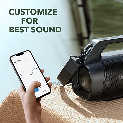 soundcore Anker Motion Boom Plus Outdoor Speaker with 80W Booming Sound, 20H Playtime, IP67 Waterproof and Dustproof, Type-C, Custom EQ, Bluetooth 5.3, Portable Bluetooth Speaker For Outdoors, Camping