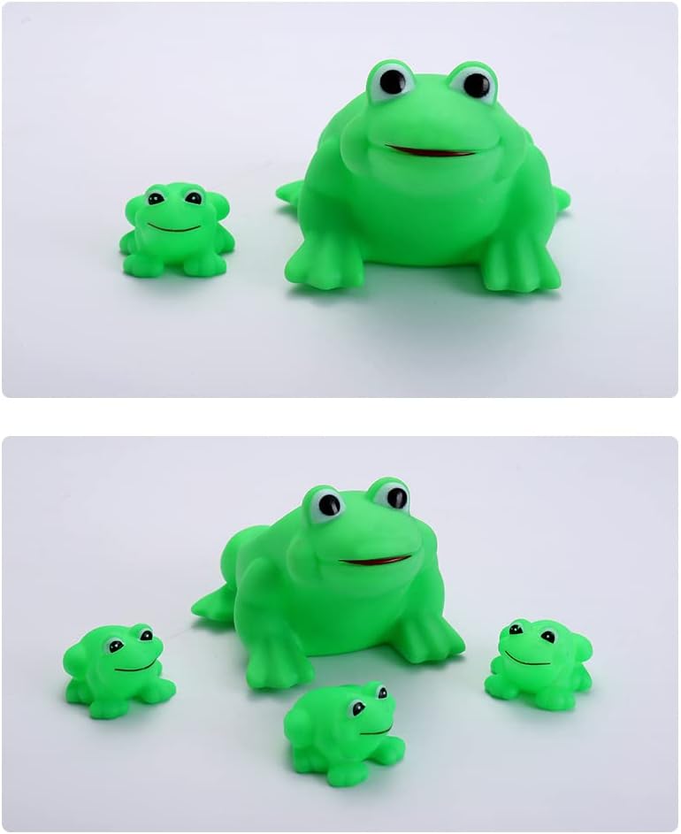 YUERFEILA Baby Bath Toys 4Pcs Rubber Pink Pig Family Squeak Float Bath Ducks Bath Tub Shower Toys for Toddlers Boys Girls