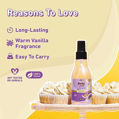 Plum BodyLovin' Vanilla Vibes Body Mist | 100% Vegan | Warm Vanilla Winter Fragrance Spray for Women | Instantly Refreshes