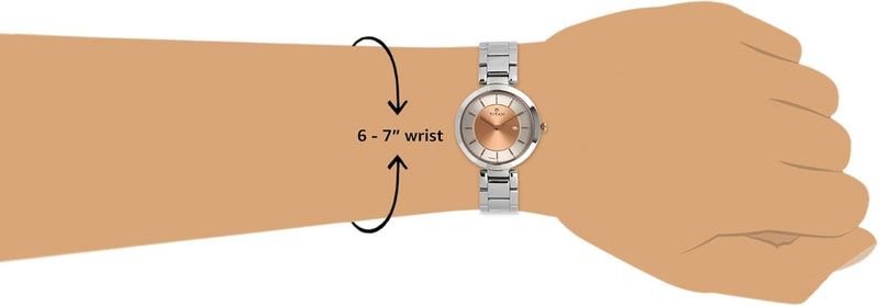 Neo Rosegold Dial, Silver Metal Strap Analog Round Watch for Women's