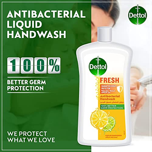 Dettol Fresh Liquid Handwash Pump, Citrus & Orange Blossom Scent, 1L x 2