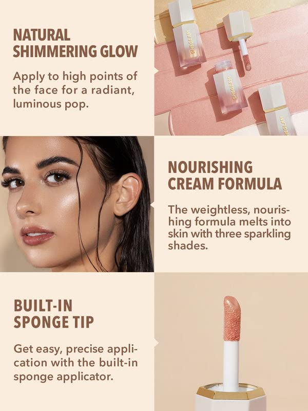 SHEGLAM Makeup - Glow Bloom Liquid Highlighter Shimmer Finish - Long-wearing Waterproof Highlighter Makeup with Sponge Tip Applicator (Vanilla Frost), FL.OZ./5.2ml