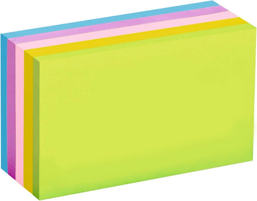 MOMENT Sticky Notes 76 x101mm 5x100 Assorted colors 500 sheets, Self-Sticky Note Pads,Easy to Post for Home, School Supplies and Office Products - 3x4 inches