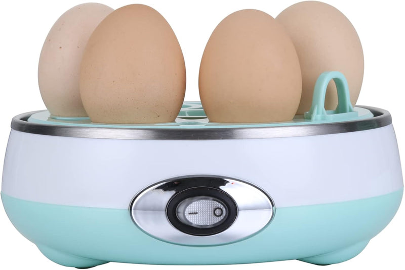 Sonashi Egg Boiler, 7 Egg Capacity Electric Egg Cooker, Stainless Steel Heating Plate, Overheat Protection, Egg Steamer, Easy-to-Use Egg Boiler 360W SEB-77 Blue/White