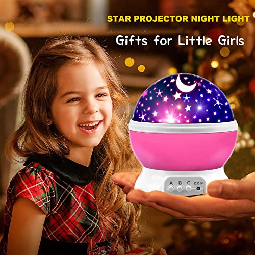 COOLBABY Girls Night Lights Star Projector,Starry Ceiling Stars Light Projector,Gifts for 2-3 Year Old,Baby Night Light Projector,Decor Lamp for Girls Bedroom Party