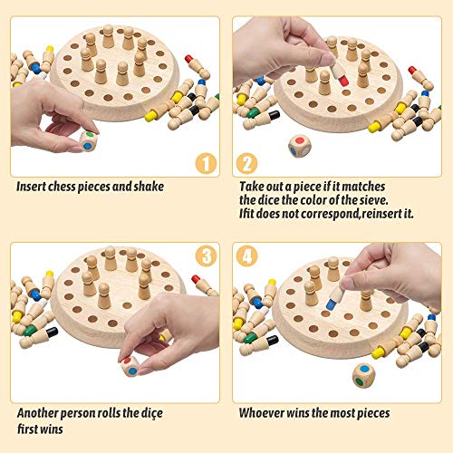 Wooden Memory Chess Game Preschool Educational Training Toy