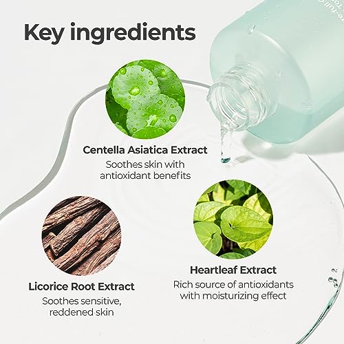 numbuzin No.1 Toner | Pure-Full Calming Herb Toner | Breakouts, Redness, Excess Oil Control, Blackhead Removal | Centella Asiatica, Heartleaf, Licorice Root | Acne-Prone, Sensitive Skin | 300ml