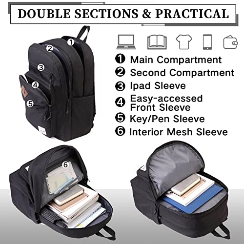VASCHY School Backpack for Women, Unisex Large Bookbag Schoolbag Casual Daypack for High School/College/Teens/Travel/Work