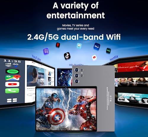 X-Prime S25 Ultra 10.1" Android 15 Tablet with Keyboard & Mouse | 5G + WiFi | HD+ AMOLED Display 3000x1440 | Dual SIM | Dual Camera | Google Meet & Zoom (Blue)