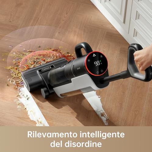Dreame H12 Dual Wet Dry Vacuum Cleaner, 4-in-1 Cordless Multi-Surface Vacuum Cleaner, Self-Cleaning in One Step with Hot Air Drying, Edge to Edge Cleaning, App (Renewed)