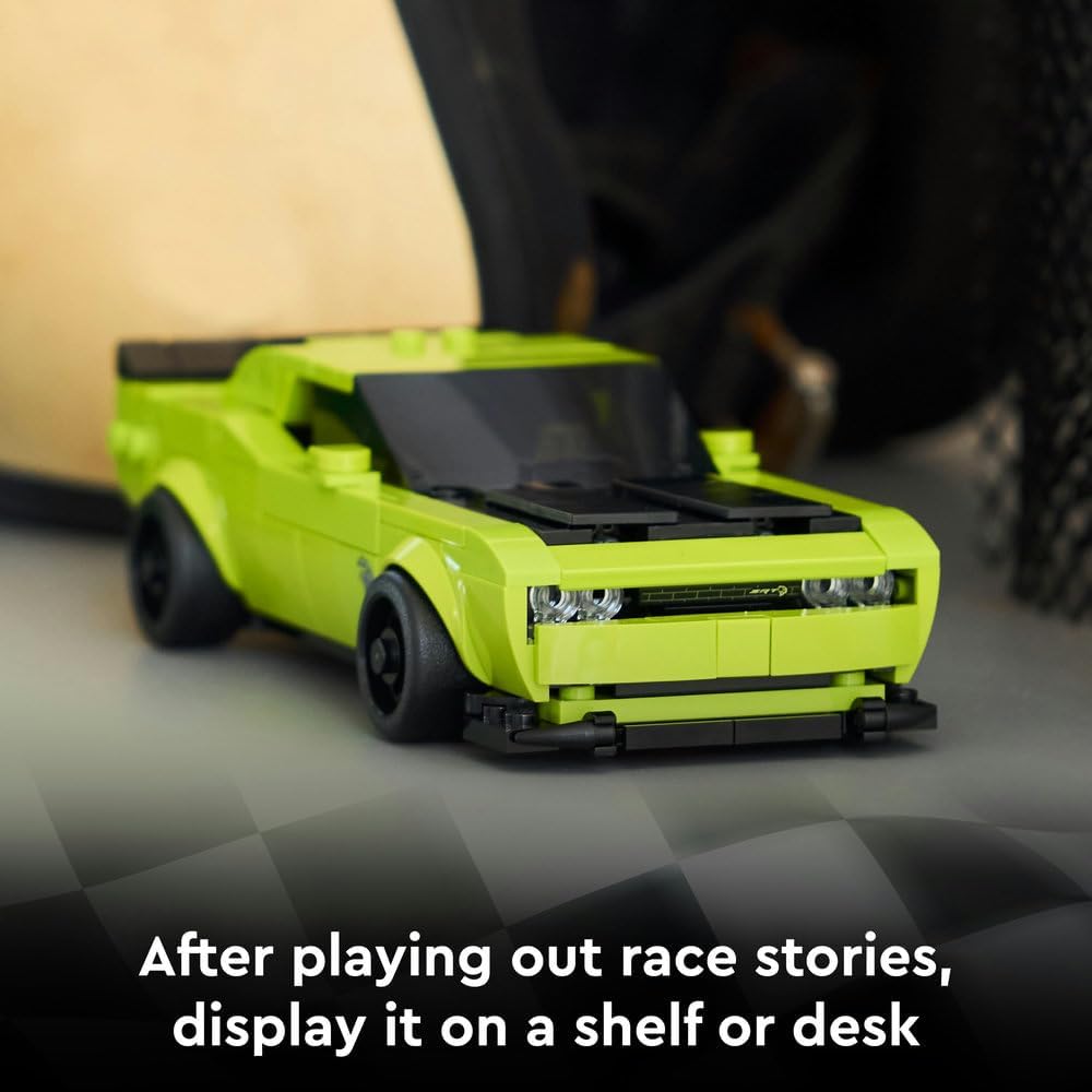 Speed Champions Dodge Challenger SRT Hellcat Sports Car Toy - Car Model Kit with a Driver Minifigure - Birthday Gift for 9+ Year Old Boys - 77237 – image 5