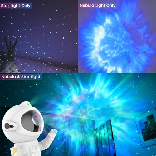 Astronaut Galaxy Projector, Azonee Spaceman Light Projector with Remote Control and Timer, 360° Rotation Astronaut Light Projector with Nebula, Nebula Ceiling LED Lamp for Kids, Room Decor, Gift