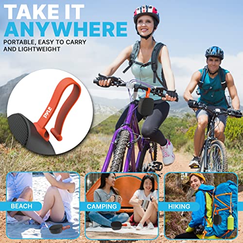 Pyle Portable Wireless Bluetooth Speaker, IPX7 Waterproof, TF Card Support, FM Radio, 3.5mm Audio Input, Built-in Mic, Vigorous Bass, Ideal for Office, Home, Outdoor Use