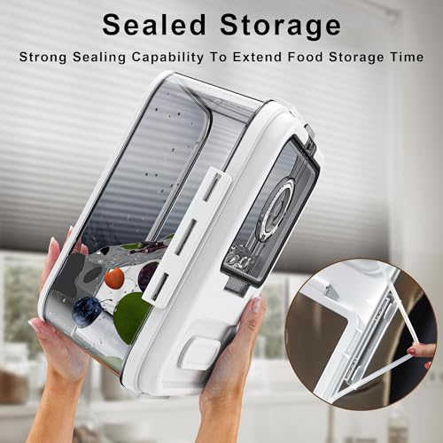 Bread Box For Kitchen Countertop, Airtight Bread Storage Container, Time Recording Bread Keeper with Lid,Bread Storage For Homemade Breads, Toast, And Cookies, White Bread Holder