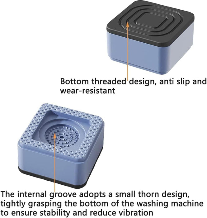 Azonee Washing Machine Feet Pads, Washing Machine Support Leg, Noise Reducing Anti Slip Anti Vibration Rubber Washing Machine Feet Pads, Washing Machine Stabilizer, 4Pcs