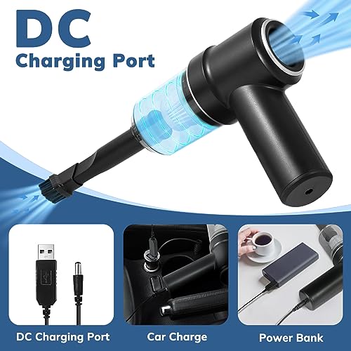 Gorunning Handheld Car Vacuum Cleaner, Mini Car Vacuum Rechargeable, 9000PA 120W High Power, 2 in 1 Air Duster with LED Light, Portable Vacuum Cleaner for Car, Home, Office, Pet, Black
