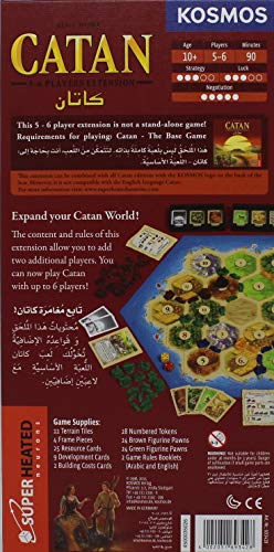 SuperHeated Neurons Catan Base Game | Extension 5-6 Players | Official Version | English and Arabic Language | Family Game For Ages 10+ | Board Game - Strategy | Original - Made In Germany