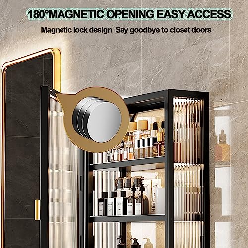 3 Tier Bathroom storage Cabinet,Bathroom shelf wall Mounted Storage Cabinet with Clear Doors for Bedroom,BathroomLiving Room,Kitchen storage Organizer (30)