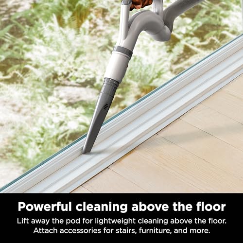 Shark NV356E 31 Navigator Lift-Away Professional Upright Vacuum with Swivel Steering, HEPA Filter, XL Dust Cup, Pet Power, Dusting Brush, and Crevice Tool, Perfect for Pet Hair, White/Silver