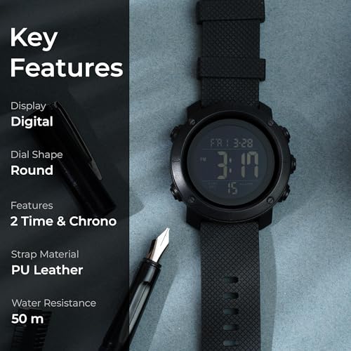 SKMEI Men's Digital Sports Watch 50m Waterproof LED Military Multifunction Smart Watch Stopwatch Countdown Auto Date Alarm