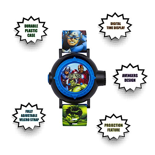 Marvel Disney Avengers Quartz Digital Dial Rubber Strap Boys Watch AVG3536ARG