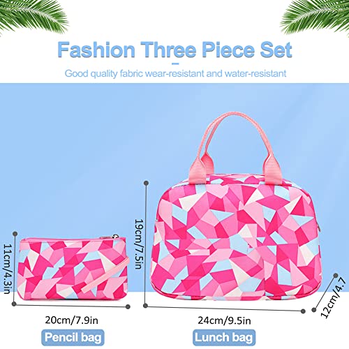 URbazaar Girls School Bag,Girl Geometric Printed Primary Junior High University School Bag Bookbag Backpack Sets