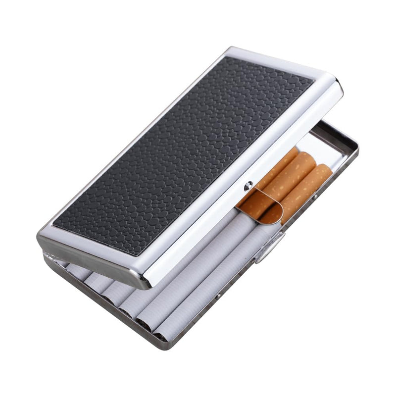 KUGUAN Stainless Steel Cigarette Case, 20pcs Slim/100's or 14pcs Regular/King Size, Moisture Proof, Durable, Portable, Good for Gift