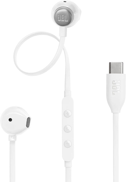 JBL Tune 110 Wired In-Ear Headphones, Deep and Powerful Pure Bass Sound, 1-Button Remote/Mic, Tangle-Free Flat Cable, Ultra Comfortable Fit - Black, JBLT110BLK