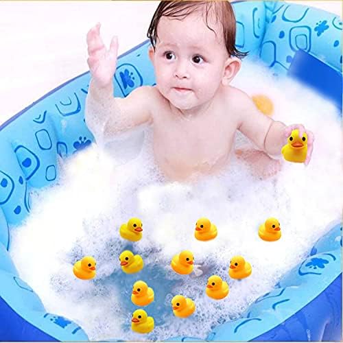 AIYUENCICI Bath Duck Toys 12 PCS Yellow Rubber Ducks Squeak & Float Ducky Baby Shower Pool Toy for Toddlers Kids Boys Girls