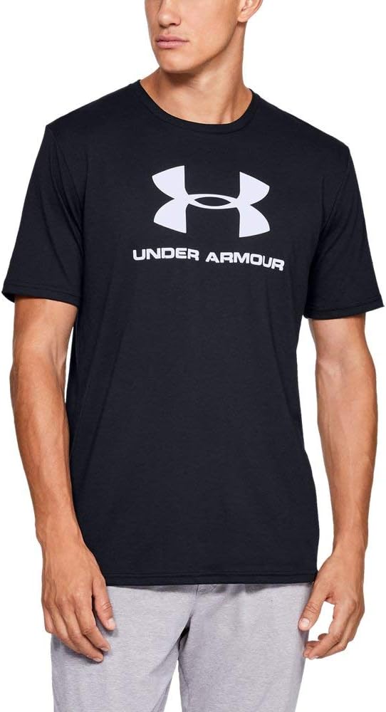 Men's UA SPORTSTYLE LOGO SS Short Sleeve (pack of 1) - Black / / White