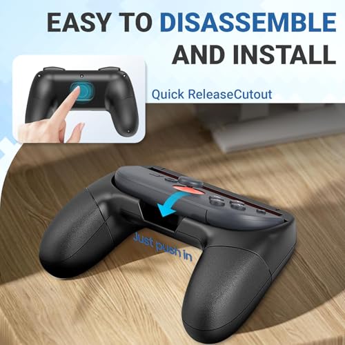 JOWILIN Joy-Con Grips for Nintendo Switch 2 (2025), 2 Pack Ergonomic Handle Joystick Kit Accessory, Comfortable & Anti-Slip Game Controller Kit for Nintendo Switch 2 Joycon Controller (Black)